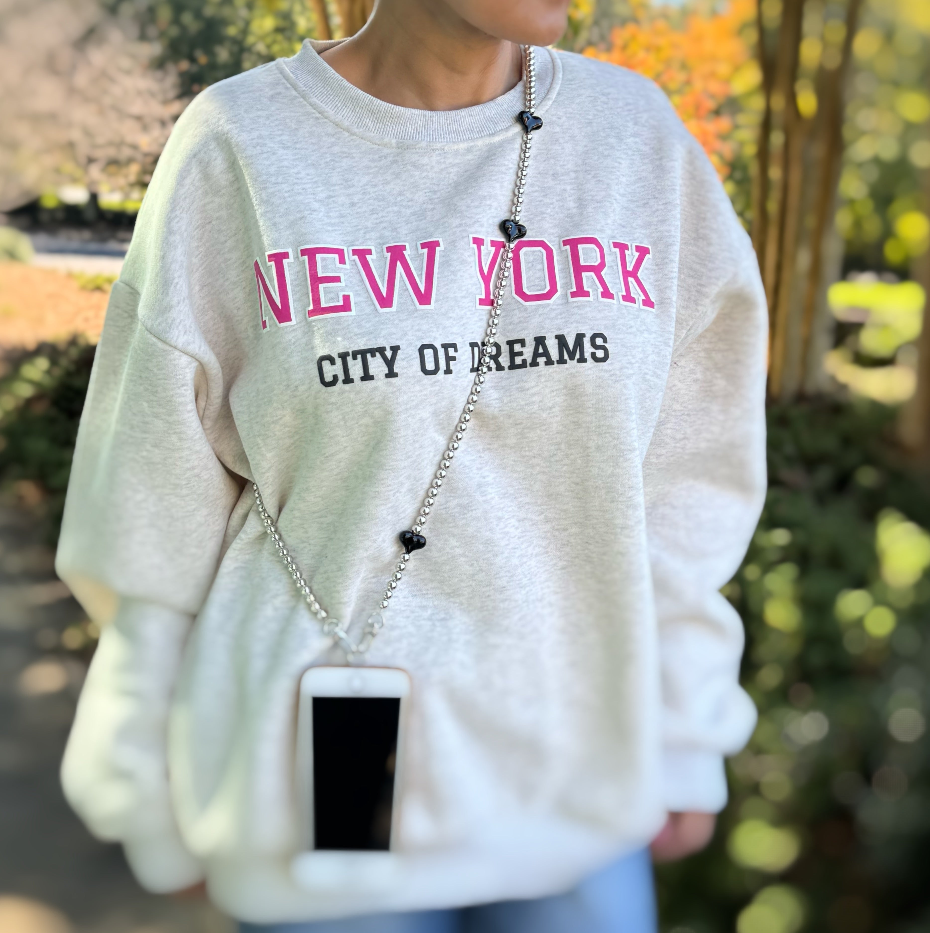 Hearts and Beads Crossbody Phone Lanyard