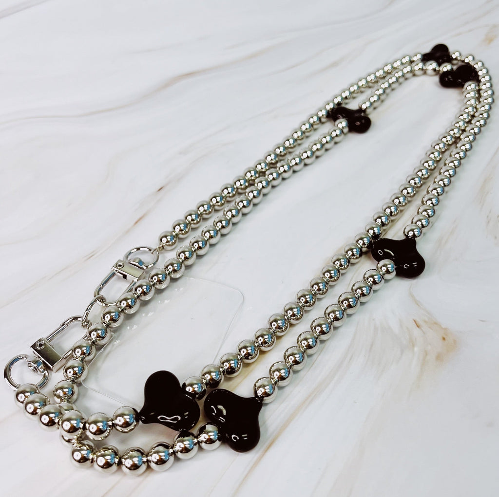 Hearts and Beads Crossbody Phone Lanyard