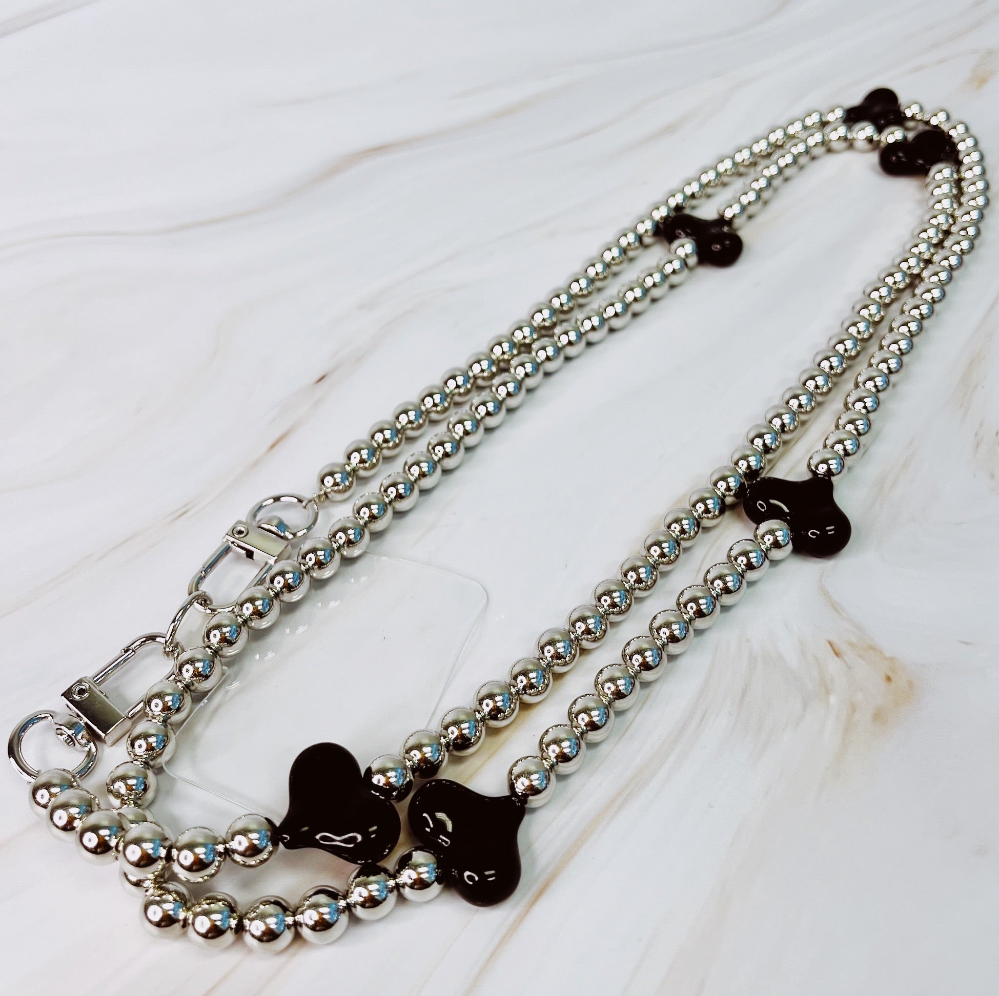 Hearts and Beads Crossbody Phone Lanyard